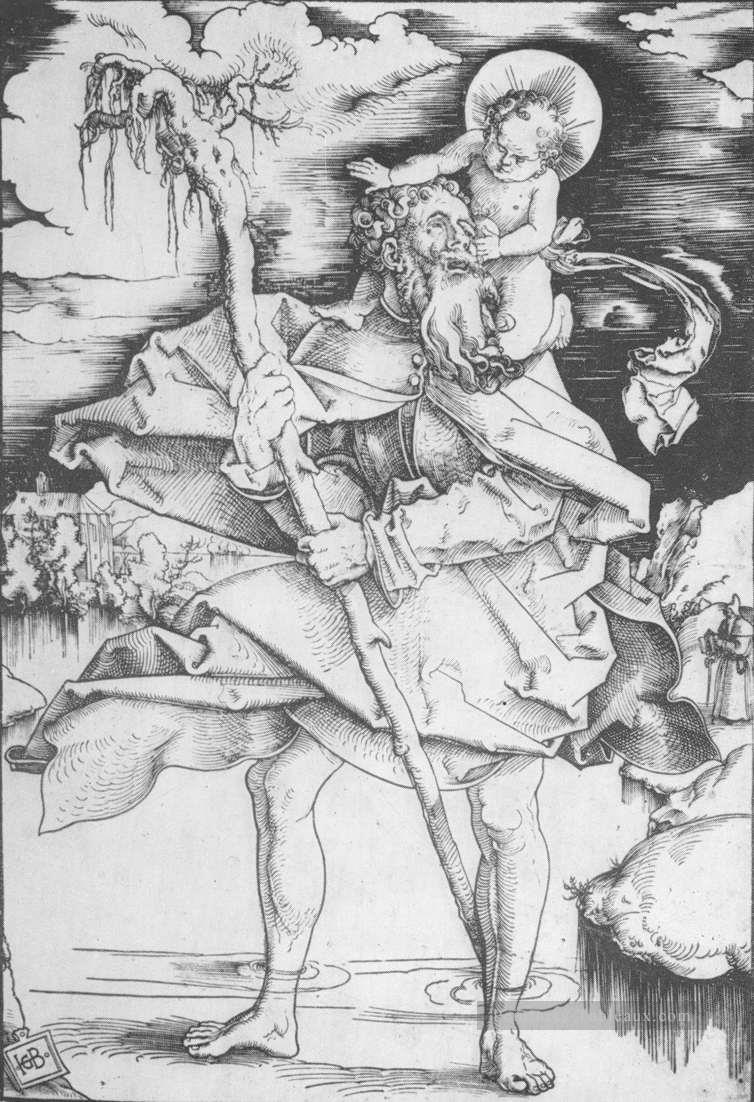 St Christopher Renaissance peintre Hans Baldung Peintures à l'huile